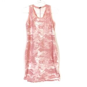 Puma | Pink Wavy Athletic Racerback Tank Dress Casual Athleisure Womens Large